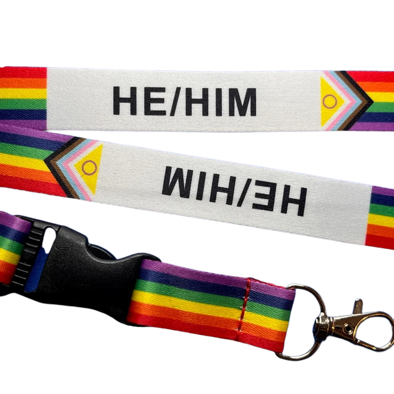 Intersex Inclusive Progress Pride Pronoun Lanyard
