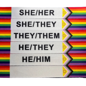 Intersex Inclusive Progress Pride Pronoun Lanyard